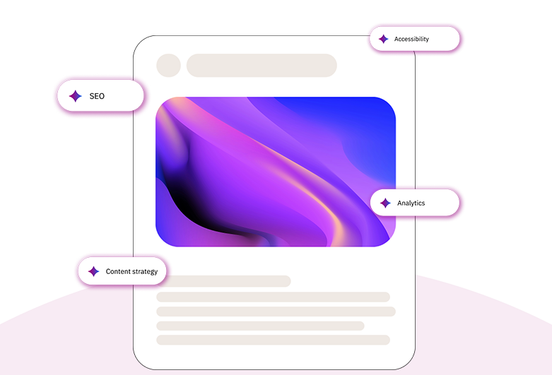 Siteimprove.ai platform interface integrating SEO, Accessibility, Analytics, and Content Strategy in one dashboard.
