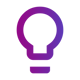 Gradient icon of a light bulb.