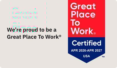 We’re proud to be a Great Place to Work Certified in the USA, April 2026 to April 2027.