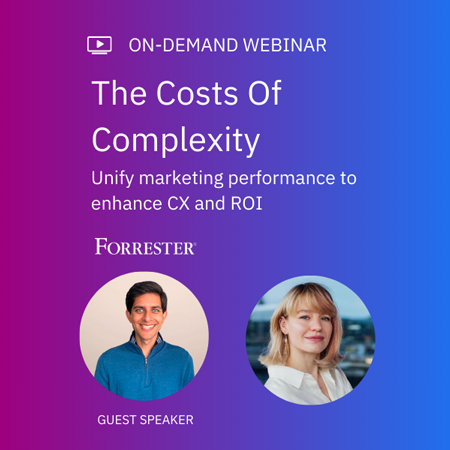 The Costs of Complexity unify marketing performance to enhance CA and ROI On-demand webinar with Nikhil Lai, Senior Analyst at Forrester and Izabela Misiorny, Head of Solutions Marketing & Evangelism at Siteimprove.